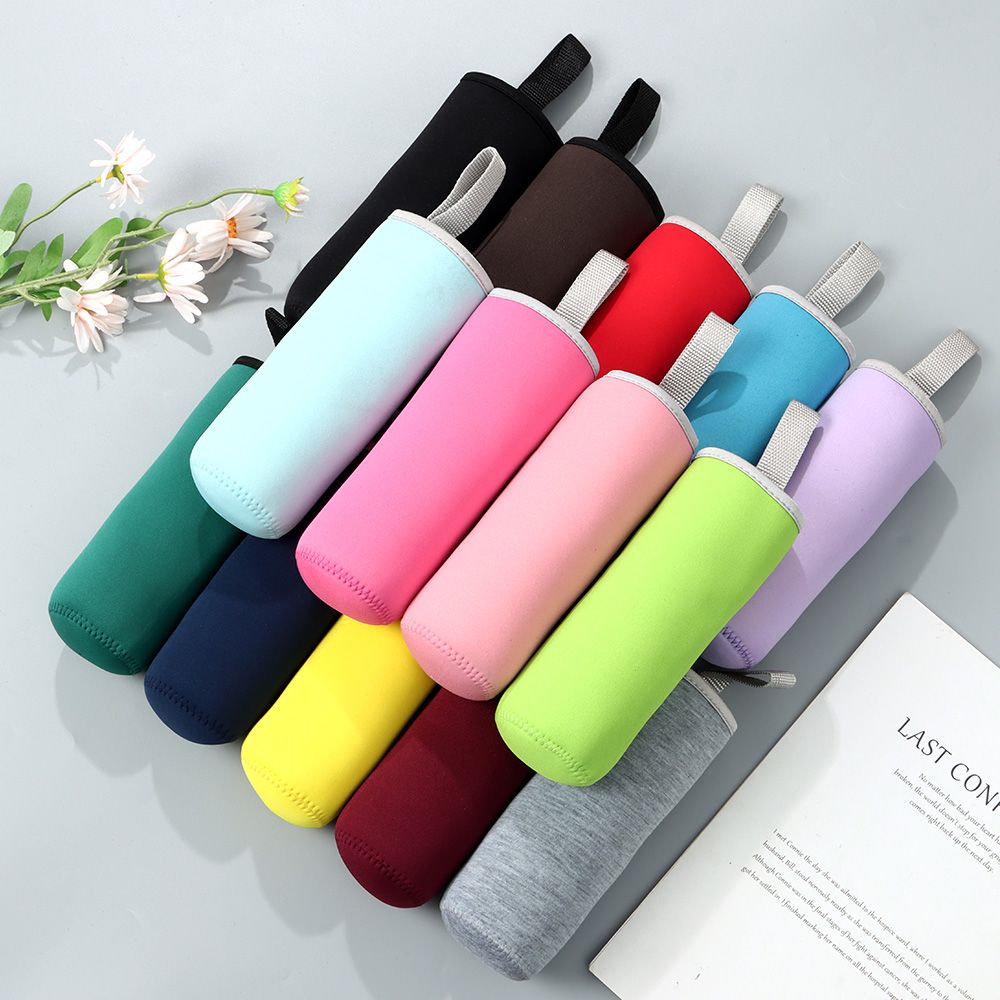 Outdoor Sport Glass Water Bottle - Wielokolorowy neoprenowy pokrowiec na butelkę wody