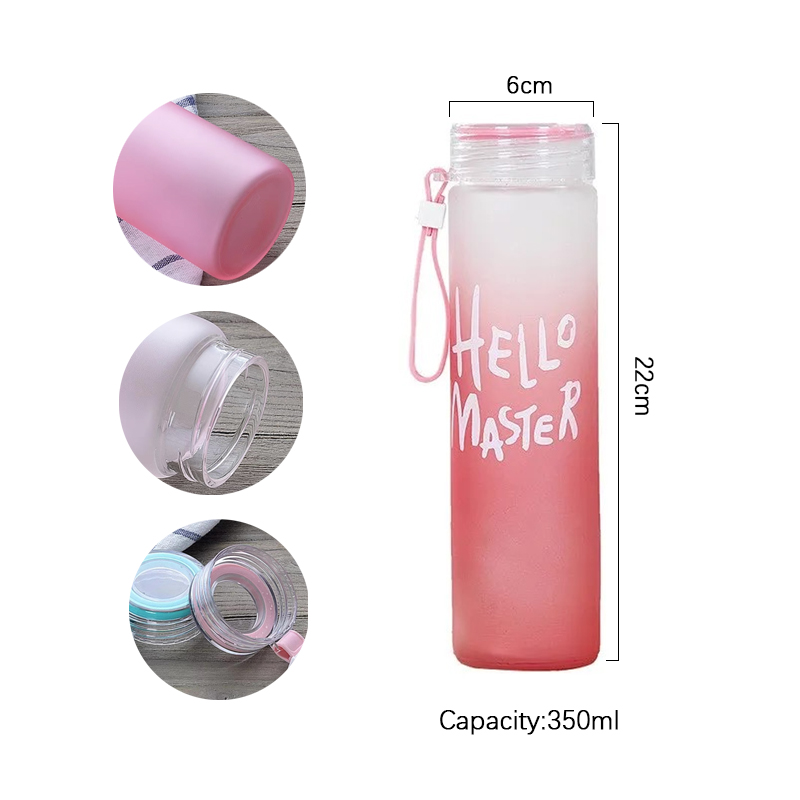 Outdoor Sport Glass Water Bottle - 350 ml sportowy silikonowy kubek z